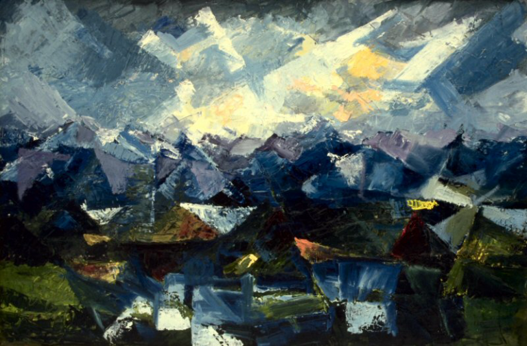 GEBIRGSLANDSCHAFT - Mountain Scenery - Öl auf Leinwand - 1990 - B 60 cm x H 40 cm