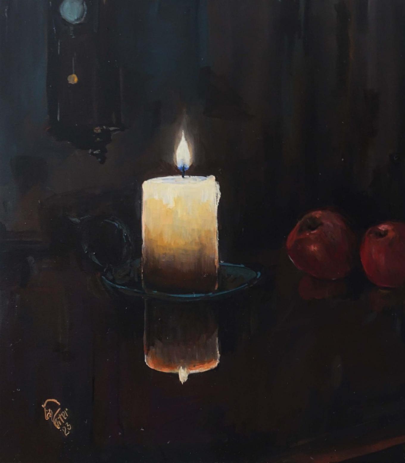 DIE KERZE - Öl auf Leinwand - 60 x 60 cm  -1923